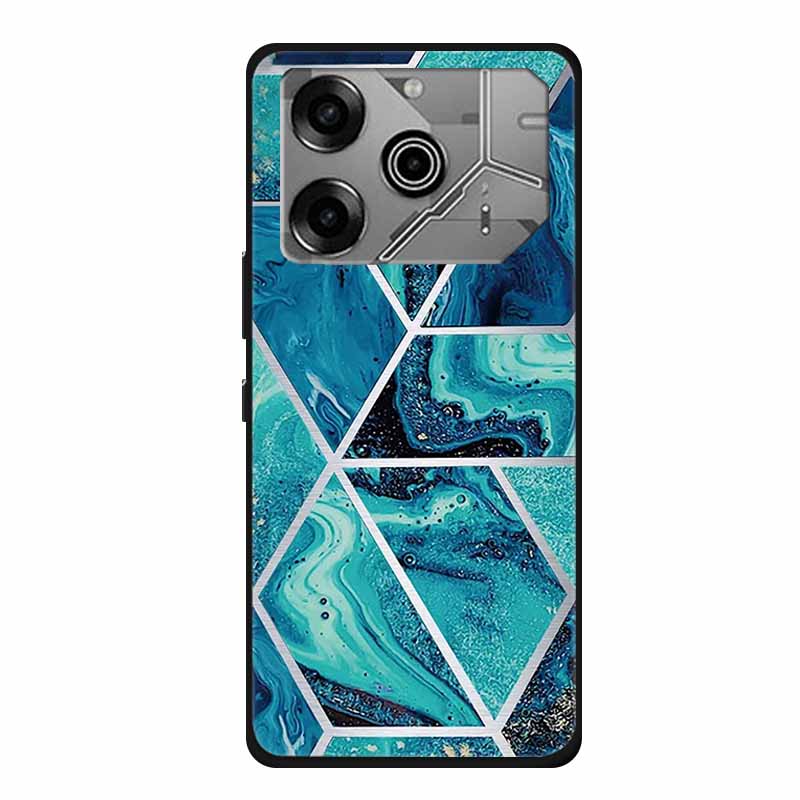 Чехол для Tecno Pova 6 Pro Мраморный ТПУ Силикон Мягкая Задняя Крышка Чехлы для Телефона для Tecno Pova6Pro 5G LI9 Защитный Покрашенный Микой Coque