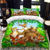 Комплект пододеяльника для зоопарка размера кинг, квин, животные в лесу, мультяшная иллюстрация, лев, панда, для детей, для девочки, для мальчика, полиэстеровый комплект постельного белья