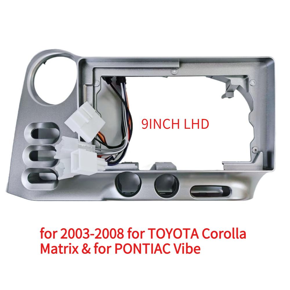9-дюймовая рамка для автомагнитолы Toyota Matrix 2003-2008, панель приборной панели для головного устройства, GPS-стереопанель, комплект с кабелем питания