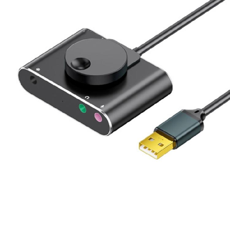 USB Sound Card with Volumes Control USB to 3.5mm Adapter Stereo External Sound Card for PC Laptop Desktop Headsets