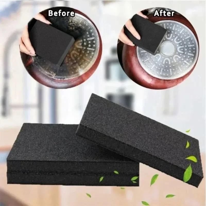 3/5PCS Black Sponge Emery Cleaning Sponge Cleaning Brush Descaling Agent Wiping Cloth Scrubbing Pot Kitchen Tools Nano Sponge