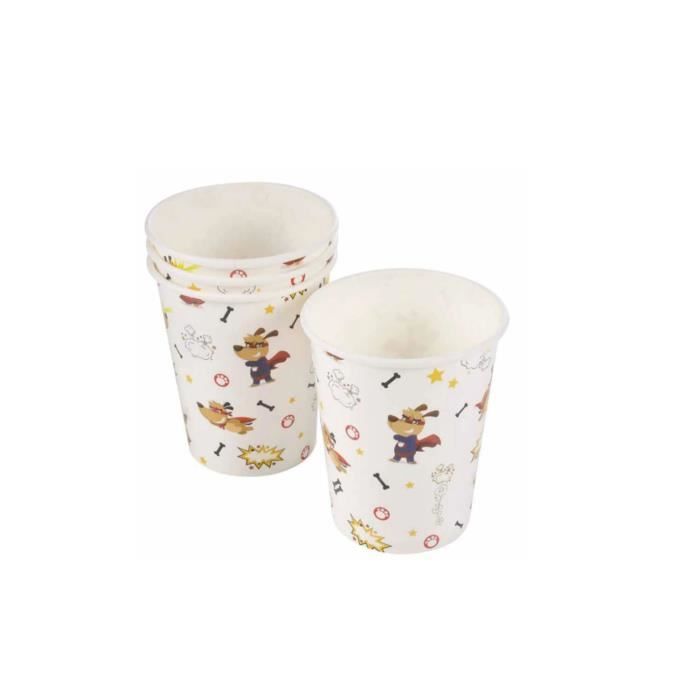 Gobelets en carton - Su - Set de 6 - Blanc - 25 CL - Pour adultes