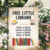 Free Small Library Tin Logo Reading Retro Metal Logo Double-sided Garden Decoration Home Coffee P4M2