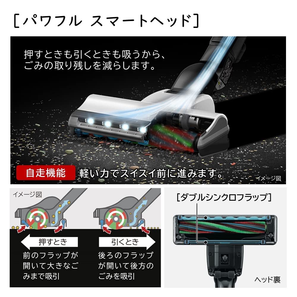 Пылесос Hitachi Power Boost Cyclone Cordless Stick Cleaner W Белый Сделано в Японии Сильная мощность Легкий PV-BH500A1 Самоходный