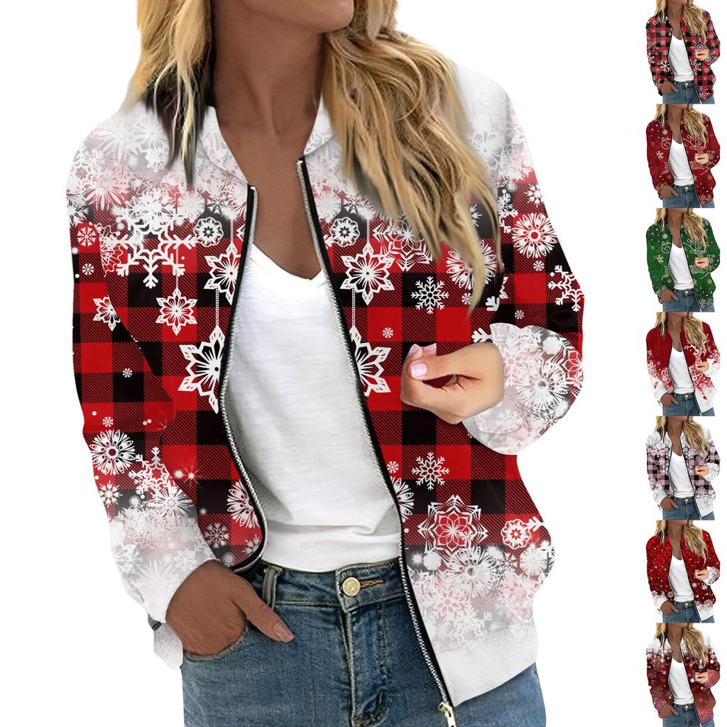Women's Jacket Long Sleeve Lightweight Zipper Cropped Floral Printed Outerwear Casual Quilted Jacket With Pockets