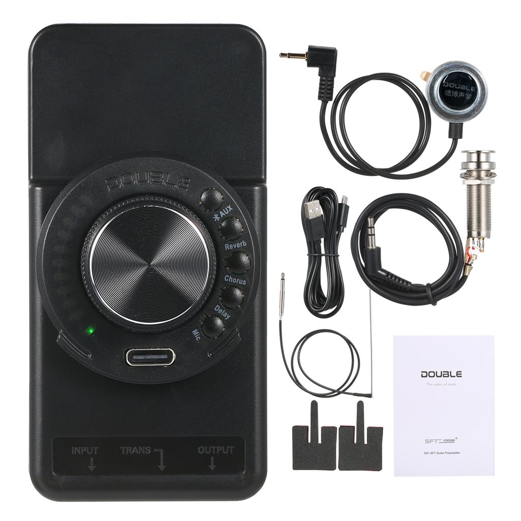 DOUBLE OS1 Резонансный звукосниматель Встроенный предусилитель SFT Same Frequency Trans Гитарный предусилитель Система с реверберацией, хорусом и задержкой