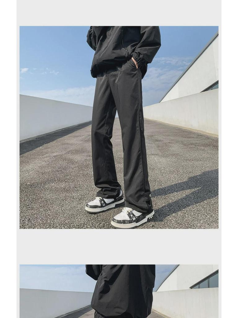 Мужские черные брюки Combat на пуговицах — американский уличный стиль, модная рабочая одежда для весны и осени, красивый расклешенный дизайн