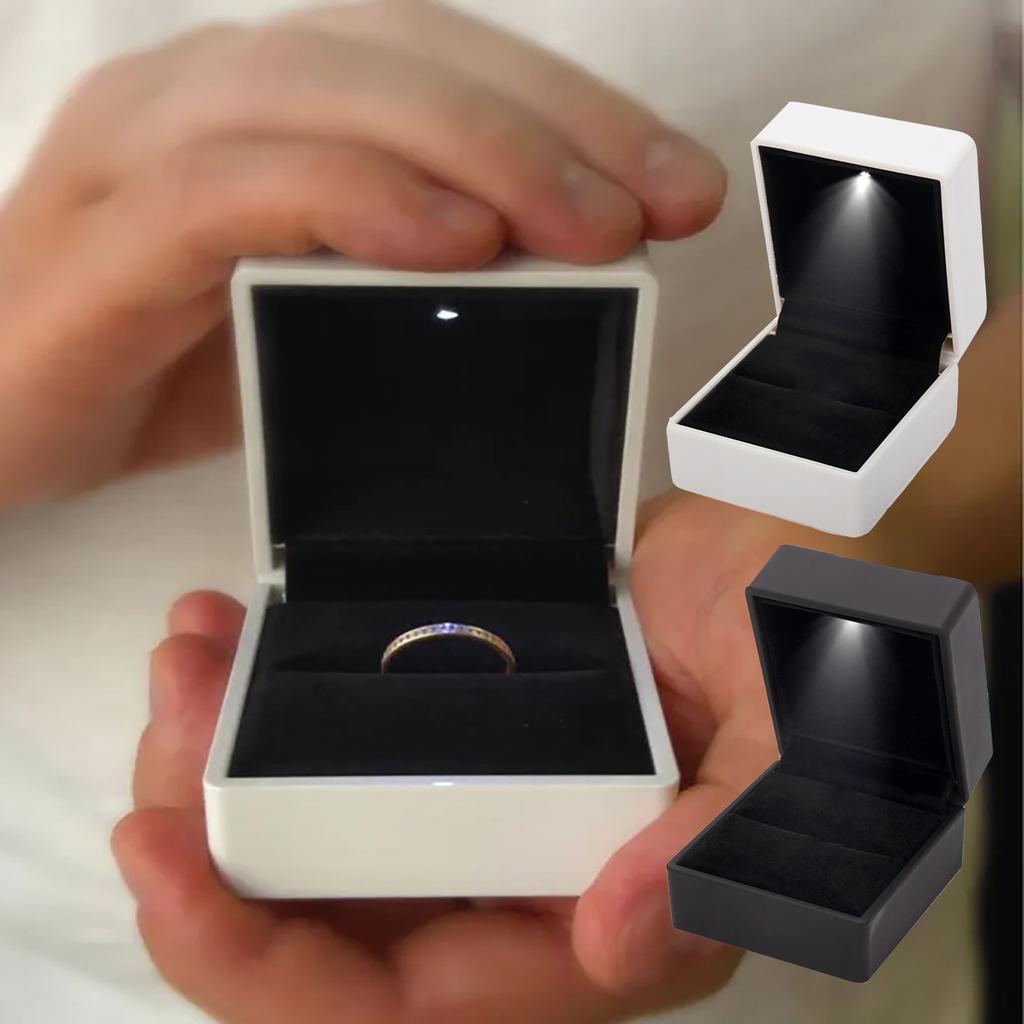 LED Light Jewelry Box Spray Paint High Jewelry Bracelet Box Ring Box Pendant Necklace Box Bracelet Jewelry Box For Valentine's Day