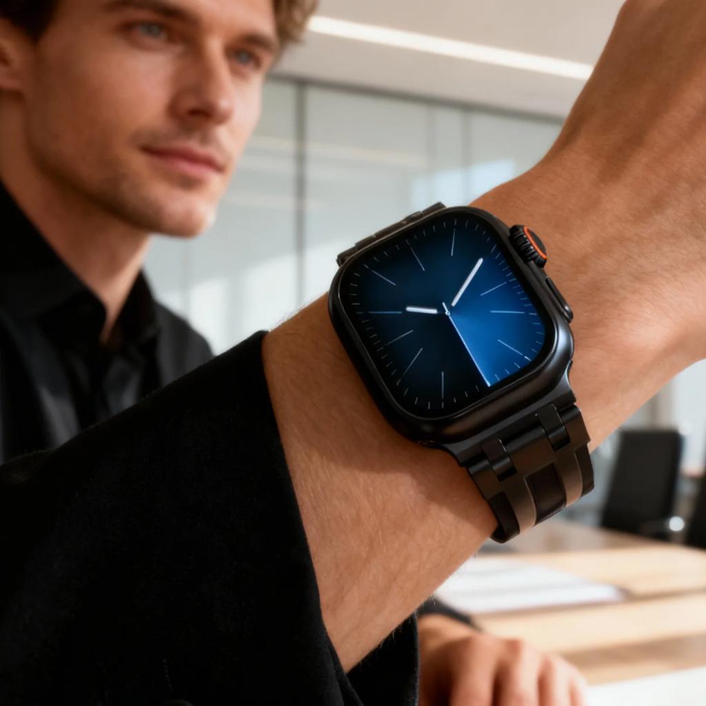 Кожаный ремешок для Apple Watch Ремешок 49 мм 46 мм 45 мм 44 мм Роскошный мужской браслет для iWatch Ultra 3 Серии 11 10 9 8 7 6 Se Ремешок