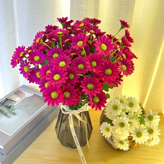 10 шт. искусственных маргариток, подсолнухов, реалистичных искусственных шелковых цветов, устойчивых к ультрафиолетовому излучению, для свадебной вечеринки, для внутреннего и наружного сада, двора, искусственных цветов, растений, украшений