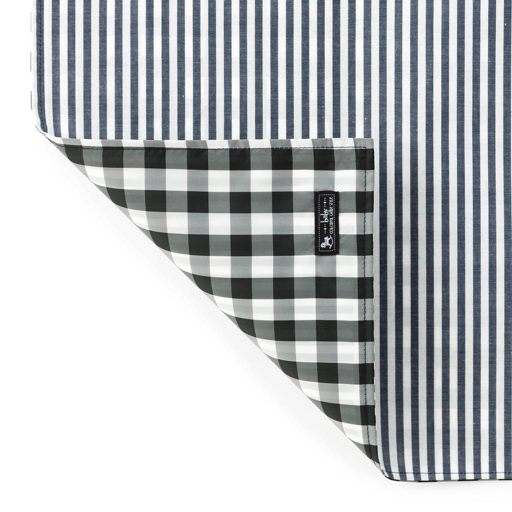 COLORFUL CANDY STYLE Diaper Pouch and Diaper Changing Pad Set (Drawstring Tote) (Basic Stripe/Navy) B8002000-BTR