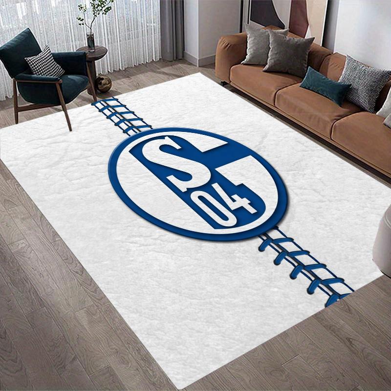 FC Schalke 04 Flannel Pattern Square Carpet,Area Rug,Carpet Rug for Living Room Bedroom Sofa Playroom Decor,Non-slip Floor Mat