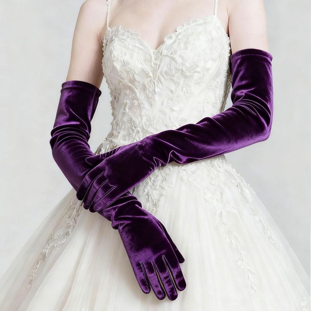 Full Finger Velvet Long Gloves 53cm Party Mittens Party Supplies Women's Fluffy Gloves Party
