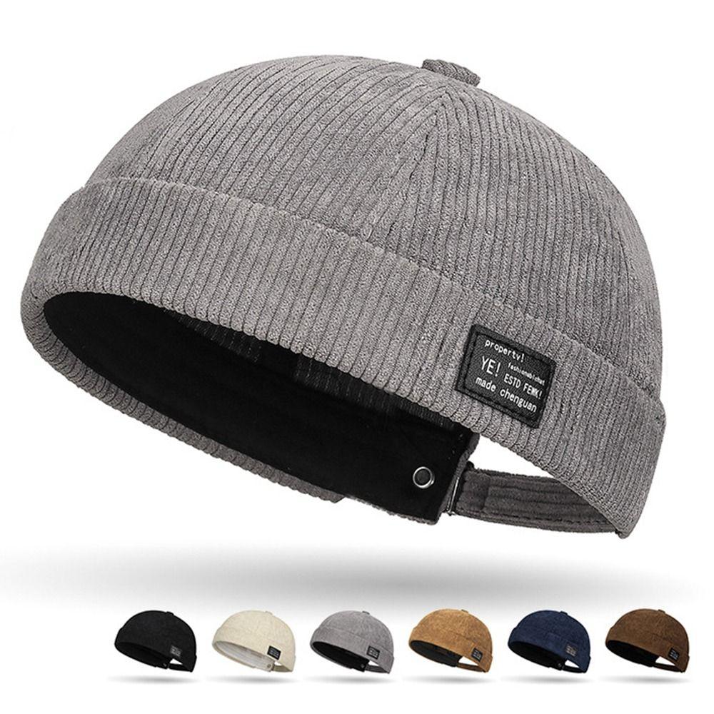 Регулируемая шляпа без полей Вельветовая хип-хоп кепка Модная кепка домовладельца Мужская Женская