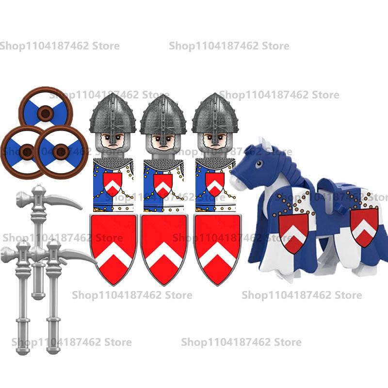 Средневековый Военный Замок Рыцарь Армия Набор Строительные Блоки Зеленый Дракон Воин-волк Война Роз Боевой Конь Оружие Кирпичные Игрушки