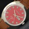 USED AUTOMATIC HMT KANCHAN DELUXE 6501 INDIAN MENS RED DIAL WATCH A432207-2 R110-a432207