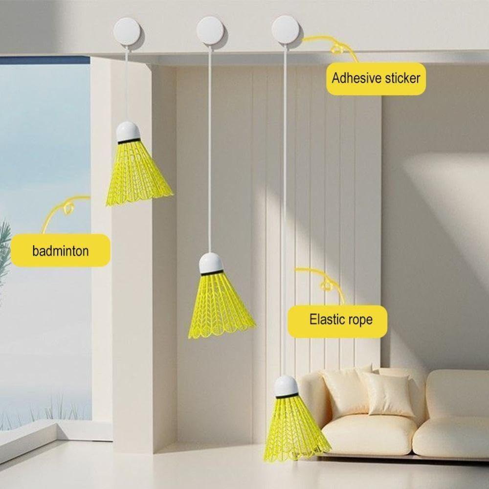 Elastic Automatic Rebound Badminton Practice Nylon Single Player Rebound Trainer  Indoor