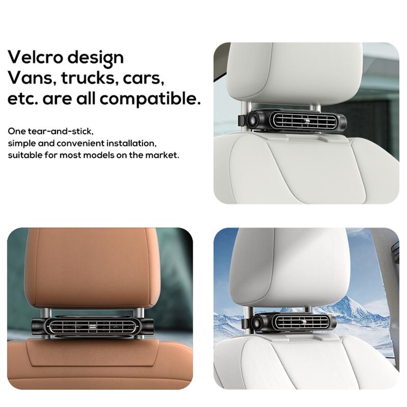Вентилятор автомобильного сиденья Вентилятор охлаждения заднего сиденья Подголовник переднего заднего сиденья Вентилятор охлаждающего воздуха Регулируемый ремень с питанием от USB Вентилятор для декора салона автомобиля
