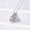 GICA GEMA S925 Sterling Silver Necklace, 1 Carat White Moissanite Pendant Necklace, Women's Wedding Party Exquisite Necklace