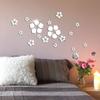 18Pcs/set Acrylic Mirror Wall Stickers 3D Art Mural Crafts Flower Wall Sticker  Bathroom
