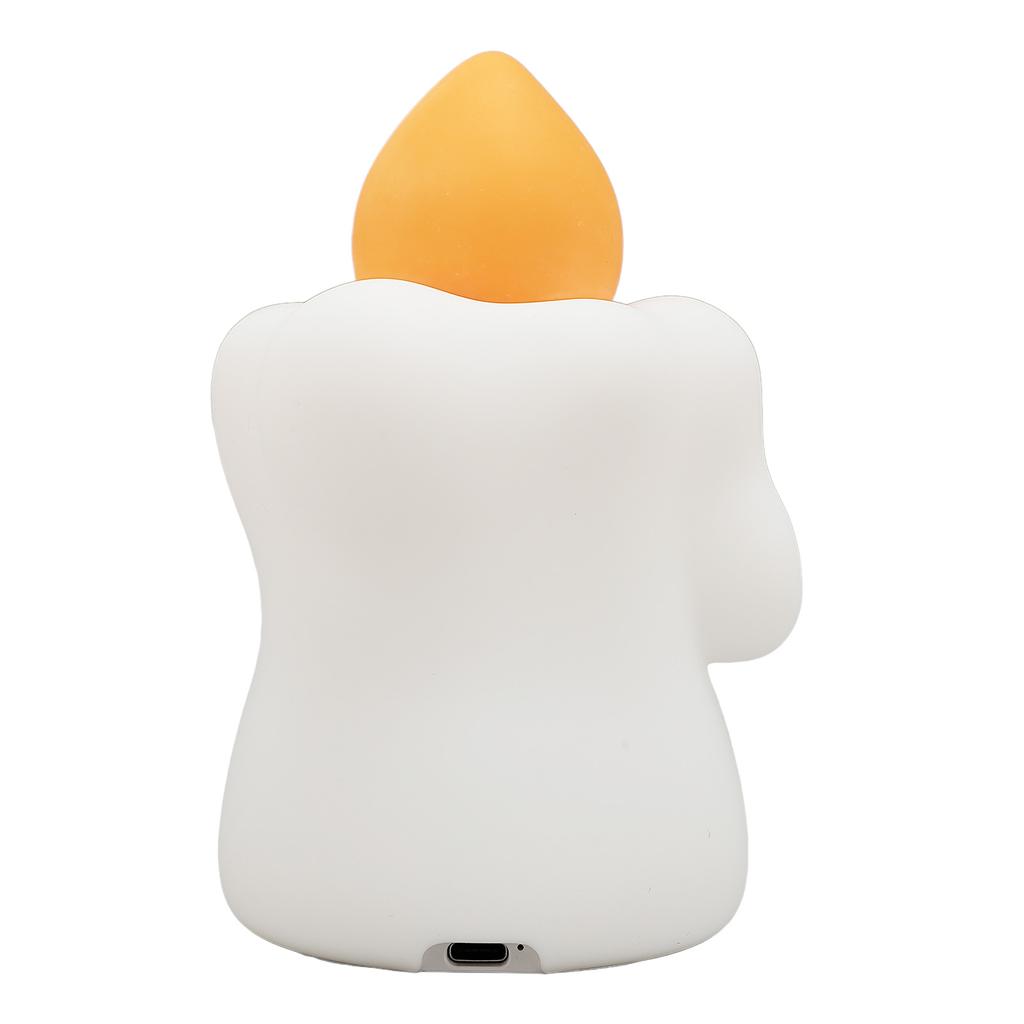 Ночной светильник в форме милой свечи на день рождения, теплый свет, регулируемая яркость, силиконовый светодиодный ночник для спальни