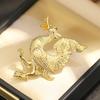 Exotic niche high-end gold glossy golden chicken shape brooch animal zodiac versatile phoenix men's and women's accessories