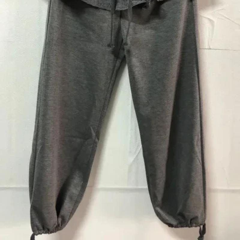 Европейские и американские женские осенне-зимние милые маленькие сетчатые пэчворк-юбки с листьями лотоса повседневные брюки с эластичной талией