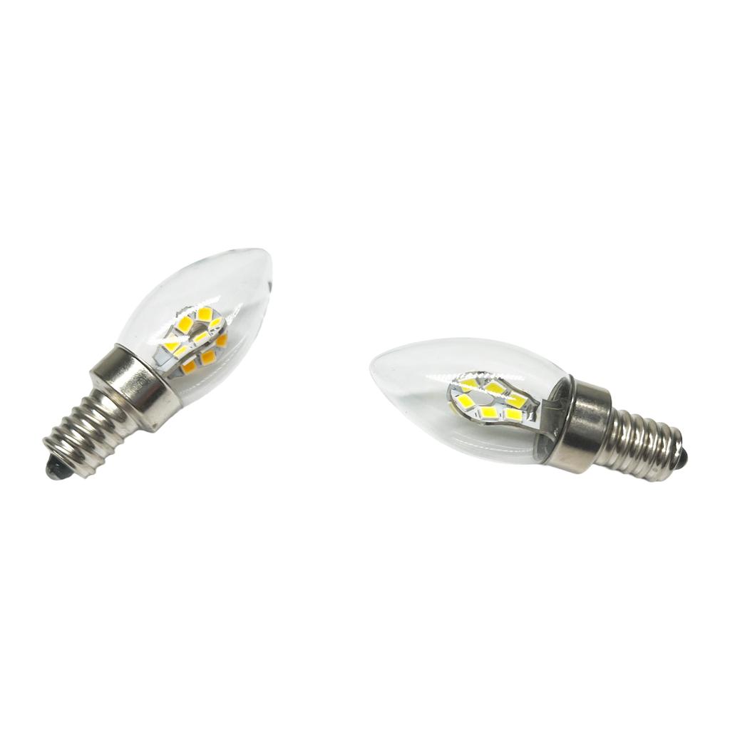 Светодиодные лампочки-свечи E12 E14 2 Вт 2835 SMD 24 светодиода с прозрачным стеклянным корпусом 85-265 В заменяют галогенные лампы 25 Вт для люстры