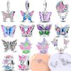 Colorful Butterfly Sparkling Zircon Fashion Copper Charms Beads Fit Qikaola Original Bracelets Diy Anniversary Jewelry