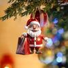 2 шт. Украшение Дед Мороз 2D Акриловый Мультяшный Дед Мороз Рождественское Подвесное Украшение для Рождественской Елки Дверей Окон Стен Декор