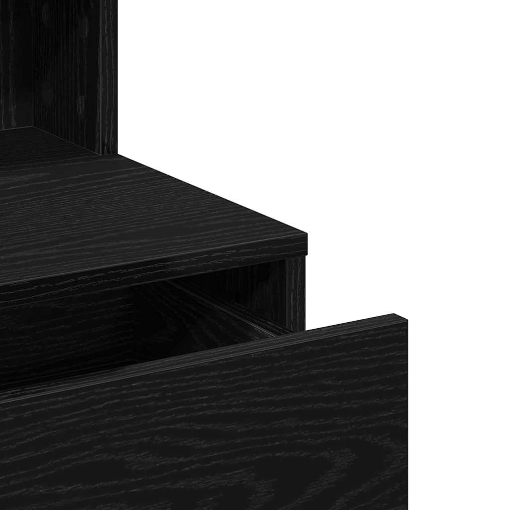 Makeup Table with Shelf Black Oak Effect 80 x 41 x 134.5 cm