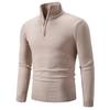 Men's Sweater Half Zipper Pullovers Winter Warm Stand Collar Turtleneck Cotton Knitted Sweater Men Solid Color Sweatwear