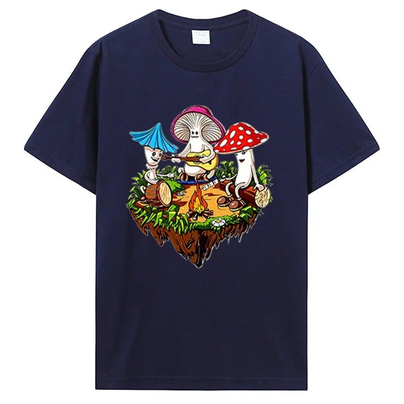 Хиппи Футболка с волшебным грибом, забавные футболки с рисунком, уличная одежда, футболки унисекс 90-х годов, хлопковая футболка унисекс в стиле хиппи, одежда