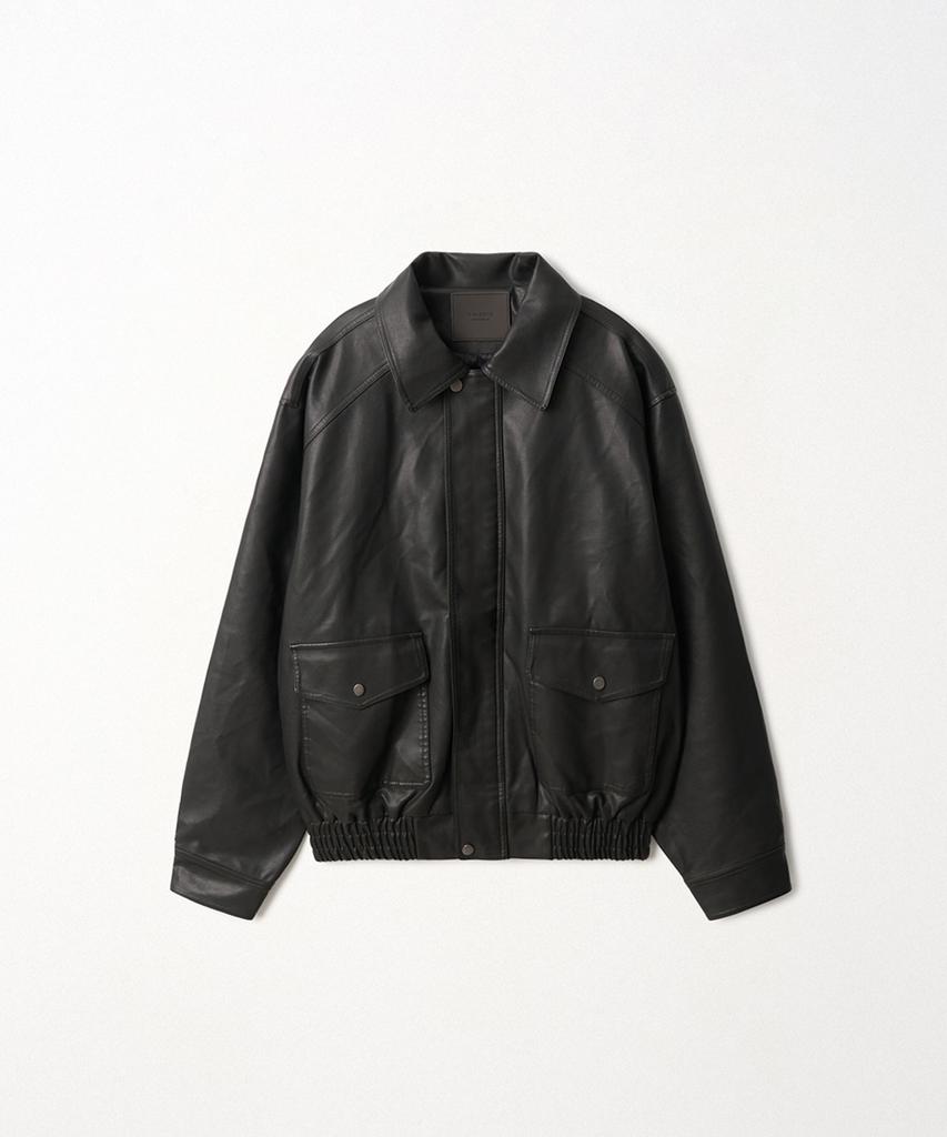 EZIO Faux Leather Blouson Jacket_Black