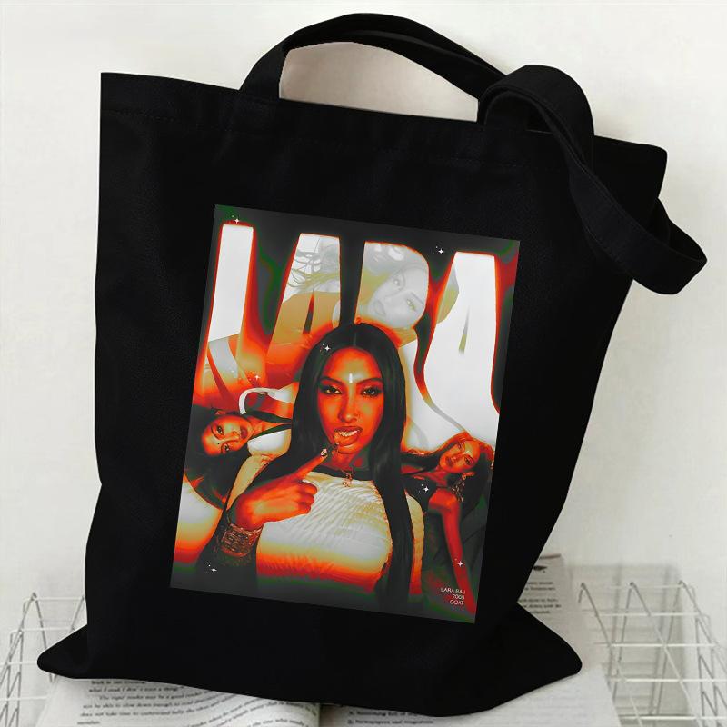KATSEYE K-Pop Girl Group Print Canvas Tote Bag Retro Shopping Shoulder Bag Large Capacity Handbag for Daily Commute 60123-17