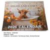 Highland Cow Calendar 2026 Scottish Cow Wall Calendar Hanging Monthly Planner Animal Calendar for Farmhouse Home Wall Decor