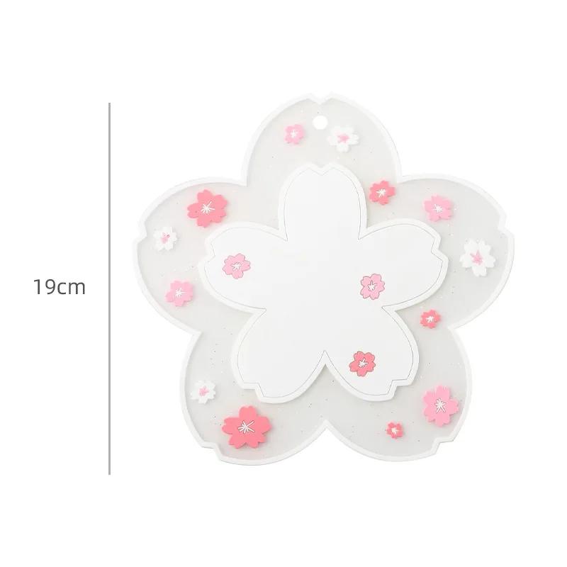 Cherry Blossom Silicone Anti Scalding Mat Dining Table High Temperature Resistant Insulation Mat Anti Slip Cup Mat