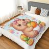 Capibara theme pattern Flannel printed blanket suitable for all seasons suitable for living room office sofa and travel