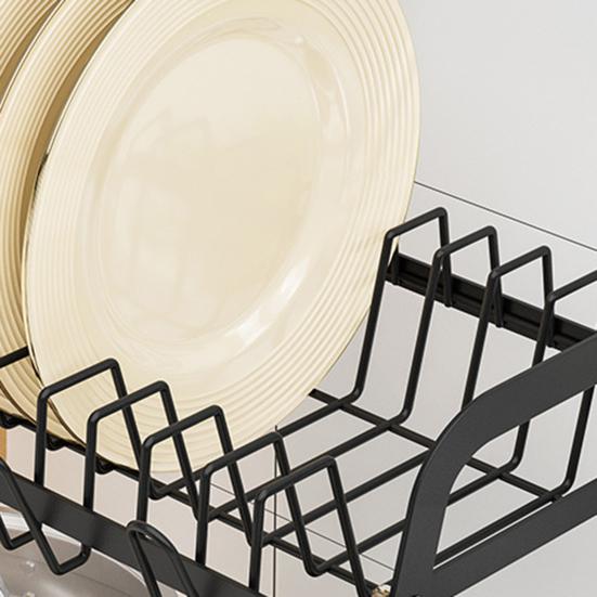 Storage Rack Two-Tier Dish Drying Rack Large Capacity Easy to Install Rust-Resistant