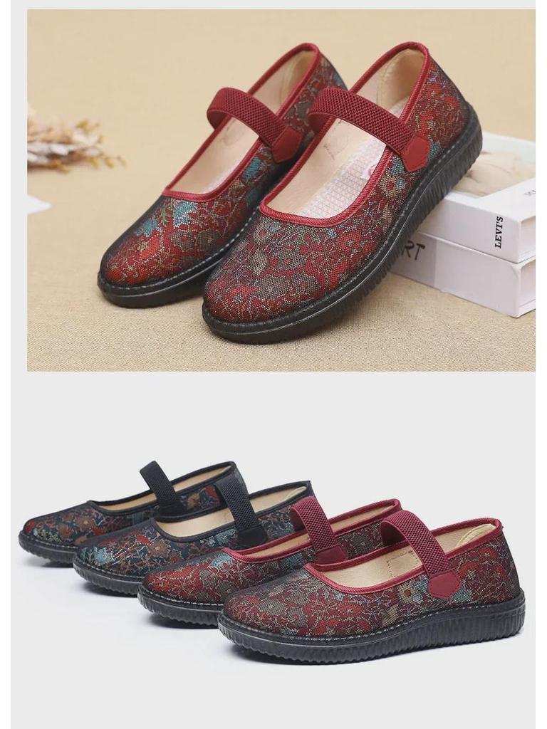 Old Beijing Non-Slip Soft Sole Shoes for Middle-Aged and Elderly Women - Spring and Autumn (Mother's, Grandma's).