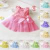 Children Baby Girls Princess Bowknot Sleeveless Grenadine Clothes Dresss