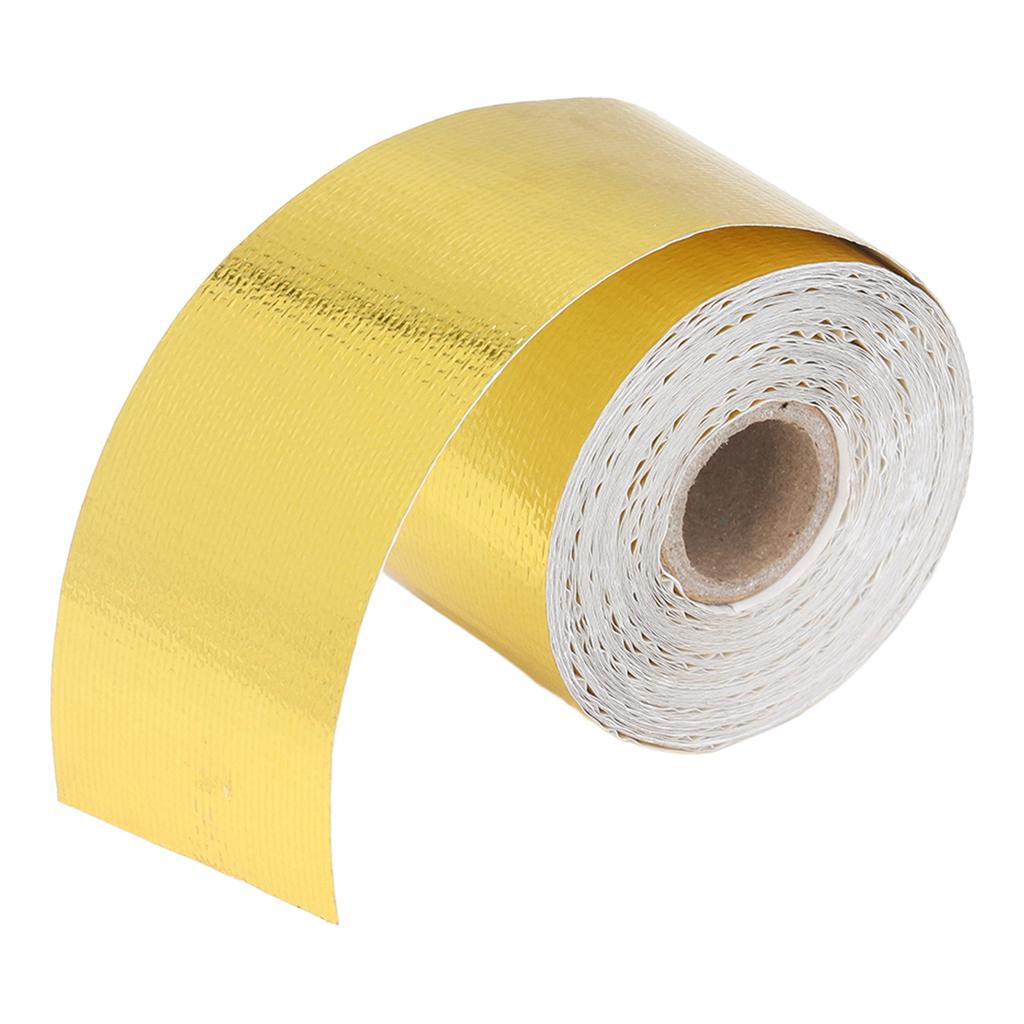 Heat Shield Tape Self Adhesive Aluminum Foil Heat Reflective Resistant Hose Auto Use 2inx32.8ft