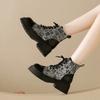 Fashion Random Printing Women Ankle Boots Winter New Flats Platform Designer Women Shoes 2025 Brand Fashion Dress Snow Motorcycle Botas