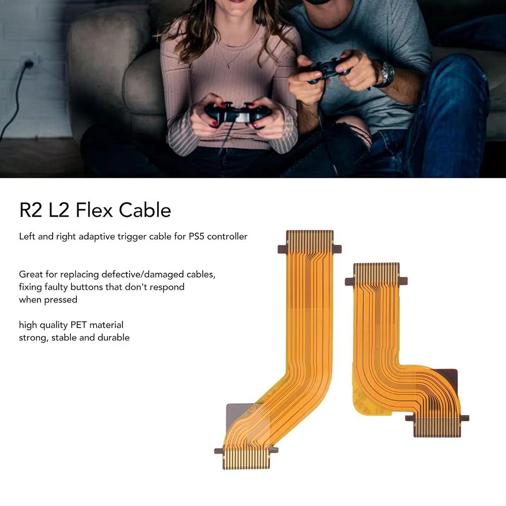 10 Pairs R2 L2 L1 R1 Trigger Button Ribbon Flex Cable Replacement for Dualsense PS5 Controller BDM-010 020 030 Repair Parts