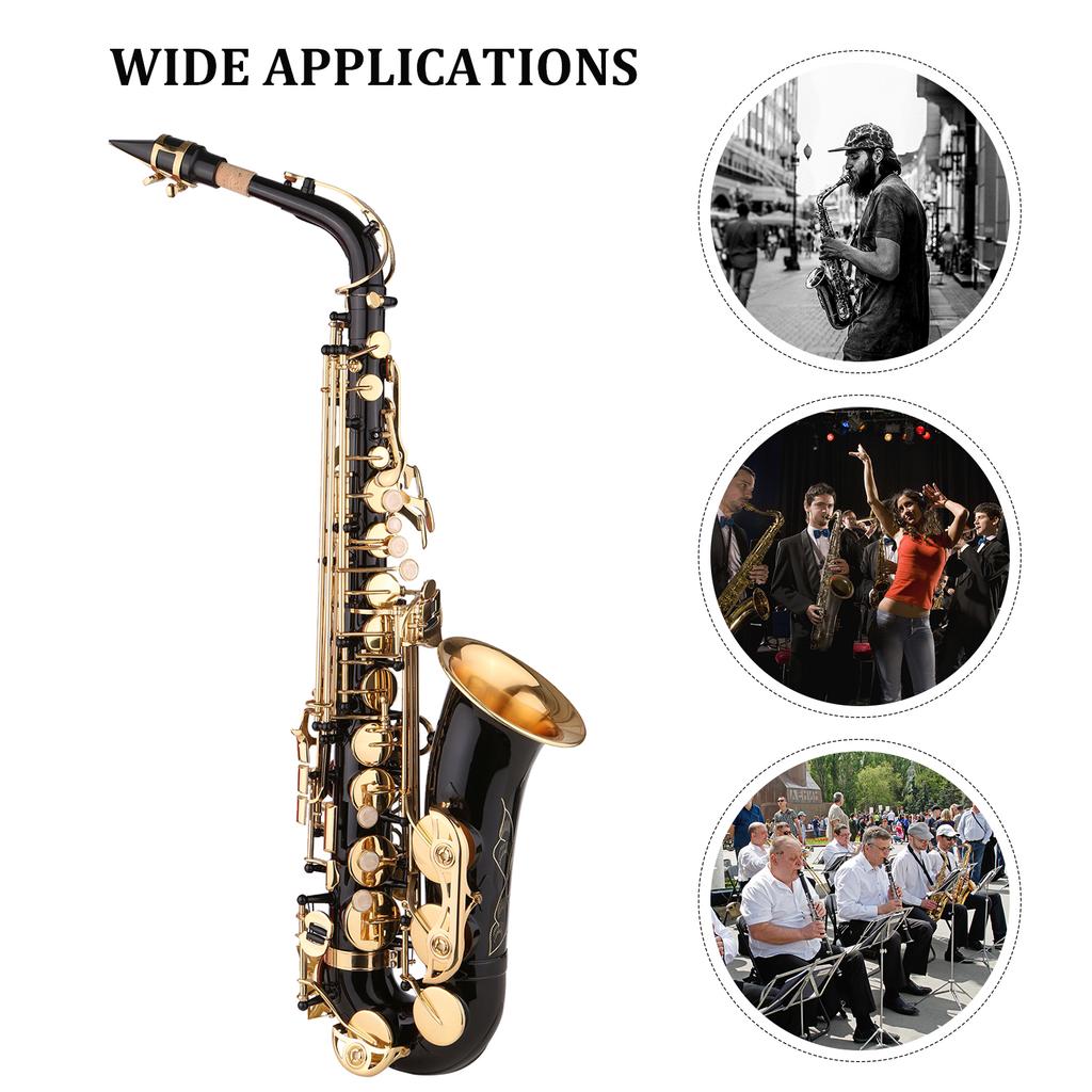 Saxophone Black Paint E-flat Sax for Beginner Student Intermediate Player Brass Eb Alto Saxophone