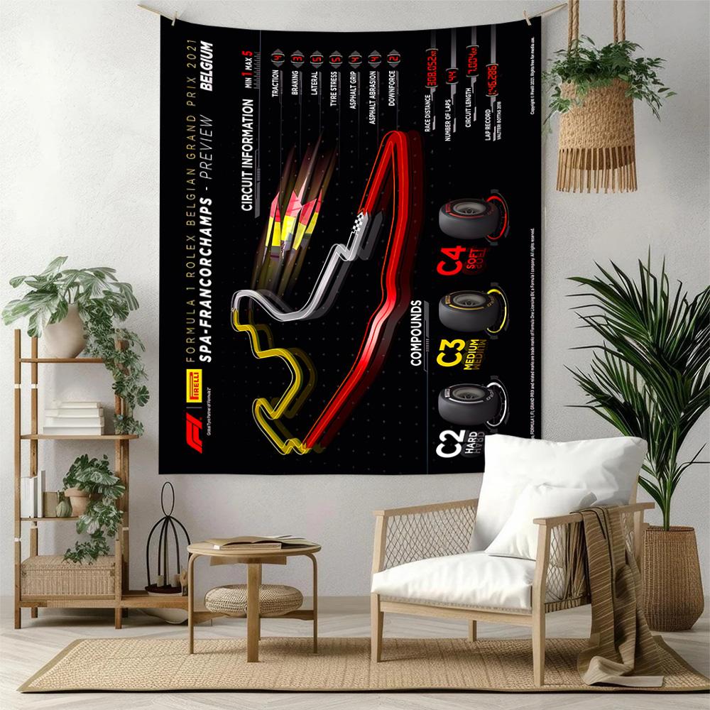 Formula One Silverstone Preview Wall Decor Tapestry Art For Pet Memorial Birthdaywedding Party Backdrop Family Gift