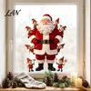 PVC Festive Window Stickers Christmas Cling, Cute Santa Claus And Elf Boys Decal, Holiday Home Decor Gifts Winter Reusable Static Glass Sticker