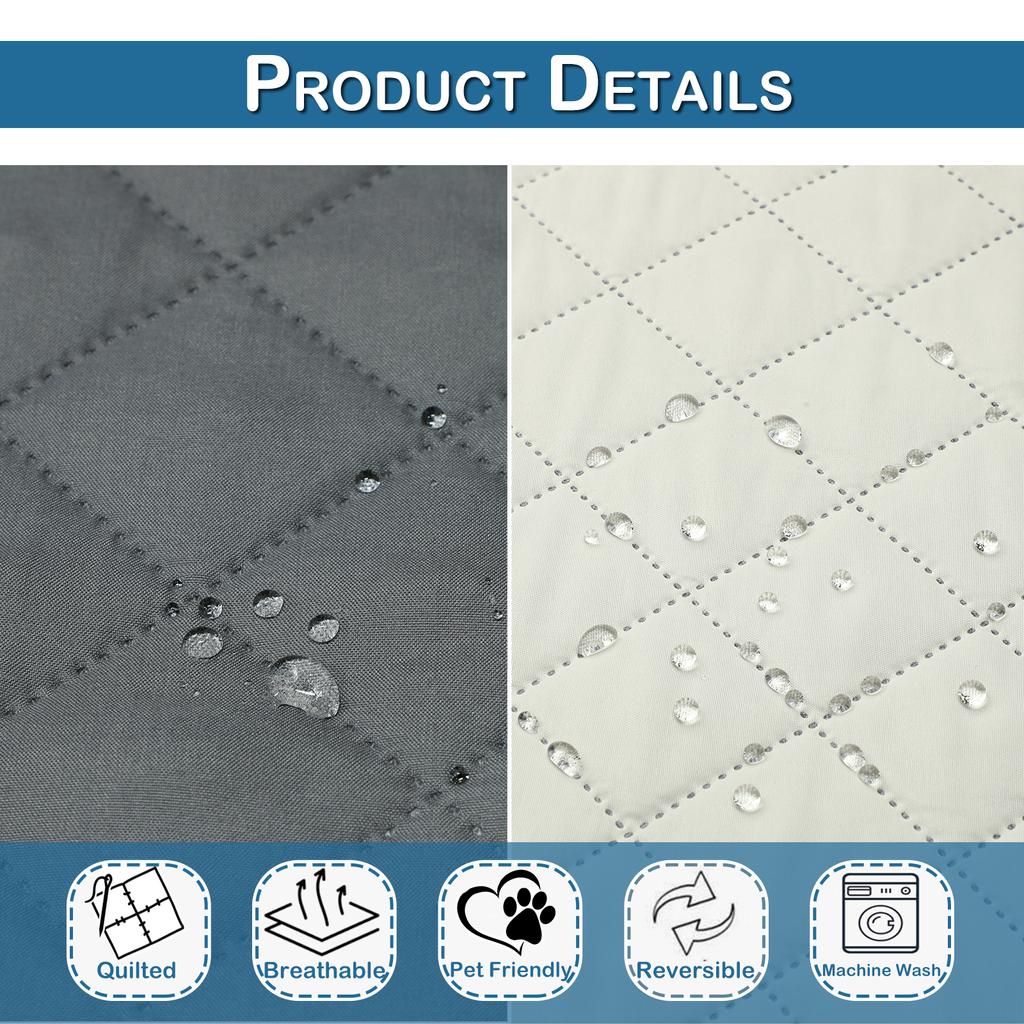 Waterproof Quilted Sofa Covers Reversible Pet Mat Furniture Couch Protector Arm Sofa Covers Non-slip Futon Slip Covers Room Deco