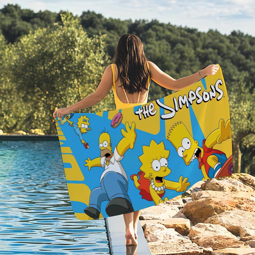 Мультяшное полотенце The S-Simpsons Быстросохнущие пляжные полотенца подходят для бассейнов, кемпинга, йоги и спортзала