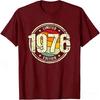 Ретро 50-летний Винтажный 1976 года Ограниченный Выпуск 50-й День Рождения Классические Графические Футболки Одежда для Женщин Мужчин Летние Хлопковые Футболки